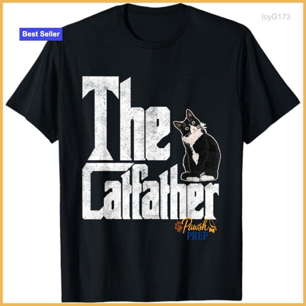 Cat Father Mafia Whiskers Novelty T-Shirt Small Cotton Classic Fit